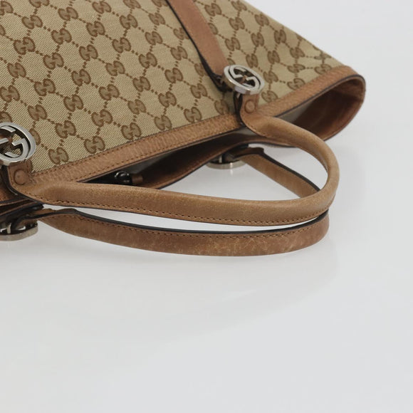 GUCCI GG Canvas Miss GG Tote Bag Beige Silver 336756 Auth 194896V