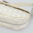 Christian Dior Trotter Canvas Romantic Chain Bag PVC White Silver Auth 194899V-10