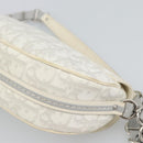 Christian Dior Trotter Canvas Romantic Chain Bag PVC White Silver Auth 194899V-12