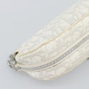 Christian Dior Trotter Canvas Romantic Chain Bag PVC White Silver Auth 194899V-13