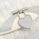 Christian Dior Trotter Canvas Romantic Chain Bag PVC White Silver Auth 194899V-14