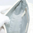 Christian Dior Trotter Canvas Romantic Chain Bag PVC White Silver Auth 194899V-18