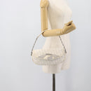 Christian Dior Trotter Canvas Romantic Chain Bag PVC White Silver Auth 194899V-22
