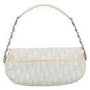 Christian Dior Trotter Canvas Romantic Chain Bag PVC White Silver Auth 194899V-3