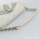 Christian Dior Trotter Canvas Romantic Chain Bag PVC White Silver Auth 194899V-7