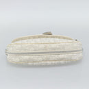 Christian Dior Trotter Canvas Romantic Chain Bag PVC White Silver Auth 194899V-9