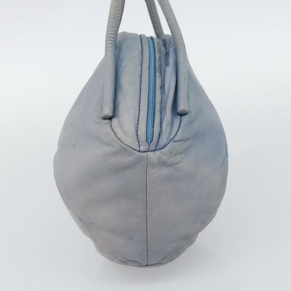 LOEWE Hand Bag Leather Light Blue Auth 194900