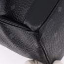 MCM Vicetos Logogram Backpack Leather Black Silver Auth 194907-16