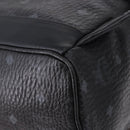 MCM Vicetos Logogram Backpack Leather Black Silver Auth 194907-17