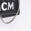 MCM Vicetos Logogram Backpack Leather Black Silver Auth 194907-19