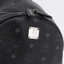MCM Vicetos Logogram Backpack Leather Black Silver Auth 194907-20