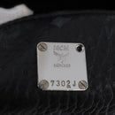 MCM Vicetos Logogram Backpack Leather Black Silver Auth 194907-12
