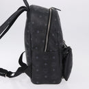 MCM Vicetos Logogram Backpack Leather Black Silver Auth 194907-4