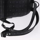 MCM Vicetos Logogram Backpack Leather Black Silver Auth 194907-8