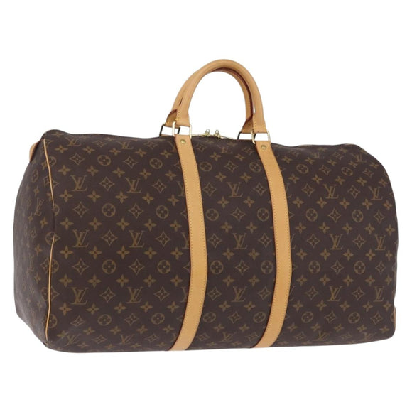 LOUIS VUITTON Monogram Keepall 55 Boston Bag M41424 LV Auth 194909SAV