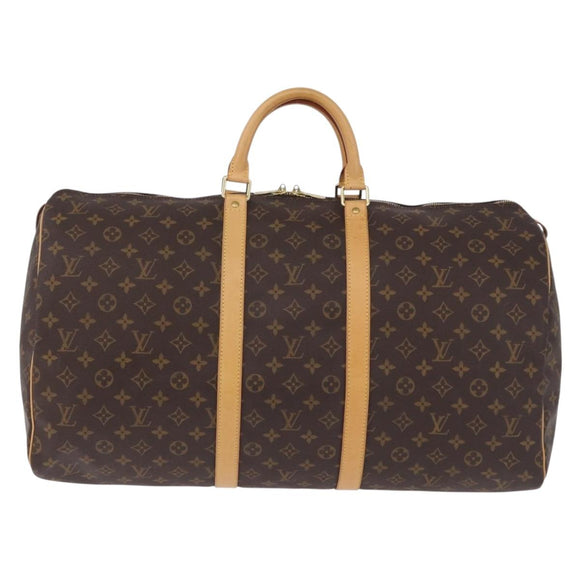 LOUIS VUITTON Monogram Keepall 55 Boston Bag M41424 LV Auth 194909SAV