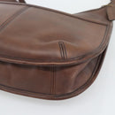 Coach Shoulder Bag Leather Brown Gold Auth 194914A-10