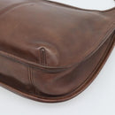 Coach Shoulder Bag Leather Brown Gold Auth 194914A-12