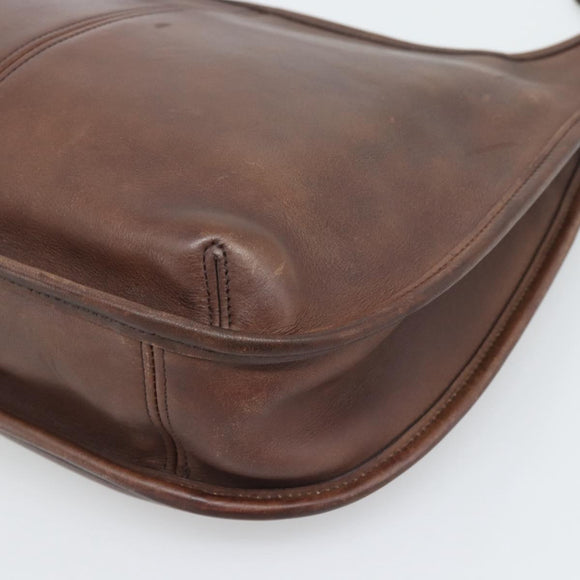 Coach Shoulder Bag Leather Brown Gold Auth 194914A