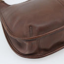 Coach Shoulder Bag Leather Brown Gold Auth 194914A-13