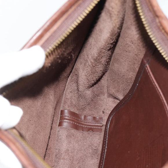 Coach Shoulder Bag Leather Brown Gold Auth 194914A