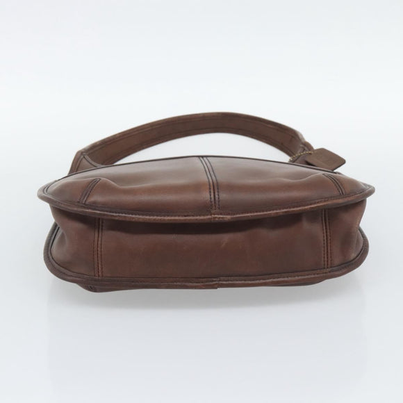 Coach Shoulder Bag Leather Brown Gold Auth 194914A