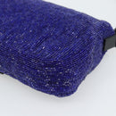 FENDI Mamma Baguette Shoulder Bag Beads Blue Silver Auth 194919SAM-12