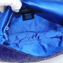 FENDI Mamma Baguette Shoulder Bag Beads Blue Silver Auth 194919SAM-16