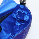 FENDI Mamma Baguette Shoulder Bag Beads Blue Silver Auth 194919SAM-17