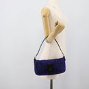 FENDI Mamma Baguette Shoulder Bag Beads Blue Silver Auth 194919SAM-22