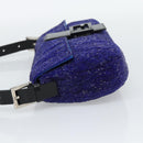 FENDI Mamma Baguette Shoulder Bag Beads Blue Silver Auth 194919SAM-4