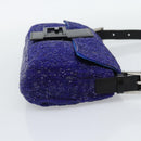 FENDI Mamma Baguette Shoulder Bag Beads Blue Silver Auth 194919SAM-5