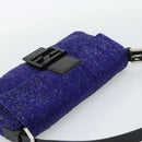 FENDI Mamma Baguette Shoulder Bag Beads Blue Silver Auth 194919SAM-6