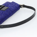 FENDI Mamma Baguette Shoulder Bag Beads Blue Silver Auth 194919SAM-7