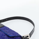 FENDI Mamma Baguette Shoulder Bag Beads Blue Silver Auth 194919SAM-8