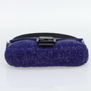 FENDI Mamma Baguette Shoulder Bag Beads Blue Silver Auth 194919SAM-9