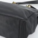 CHANEL Chain Shoulder Tote Bag Caviar Skin Black Gold CC Auth 194920SAM-10