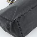 CHANEL Chain Shoulder Tote Bag Caviar Skin Black Gold CC Auth 194920SAM-13