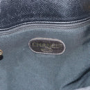 CHANEL Chain Shoulder Tote Bag Caviar Skin Black Gold CC Auth 194920SAM-14