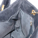 CHANEL Chain Shoulder Tote Bag Caviar Skin Black Gold CC Auth 194920SAM-17