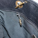 CHANEL Chain Shoulder Tote Bag Caviar Skin Black Gold CC Auth 194920SAM-18
