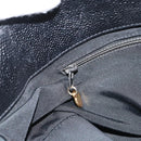 CHANEL Chain Shoulder Tote Bag Caviar Skin Black Gold CC Auth 194920SAM-21