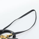 Christian Dior Lady Dior Canage Bag Lamb Skin 2way Black Gold Auth 194922SAM-10
