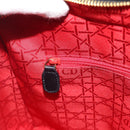 Christian Dior Lady Dior Canage Bag Lamb Skin 2way Black Gold Auth 194922SAM-22