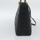 Christian Dior Lady Dior Canage Bag Lamb Skin 2way Black Gold Auth 194922SAM-4