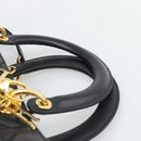Christian Dior Lady Dior Canage Bag Lamb Skin 2way Black Gold Auth 194922SAM-8