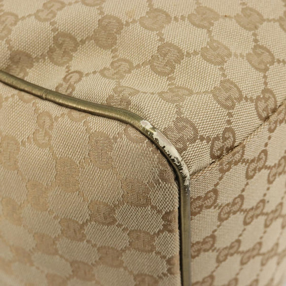 GUCCI GG Canvas Sherry Line Boston Bag Beige Gold 153240 Auth 194924A