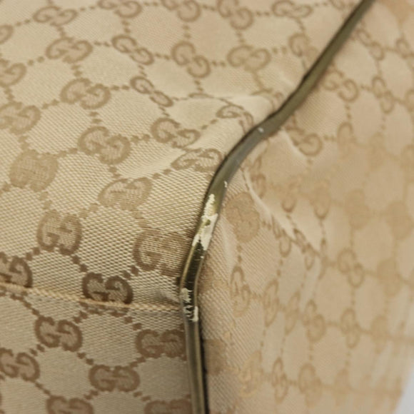 GUCCI GG Canvas Sherry Line Boston Bag Beige Gold 153240 Auth 194924A