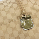 GUCCI GG Canvas Sherry Line Boston Bag Beige Gold 153240 Auth 194924A-15