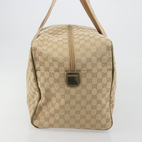 GUCCI GG Canvas Sherry Line Boston Bag Beige Gold 153240 Auth 194924A